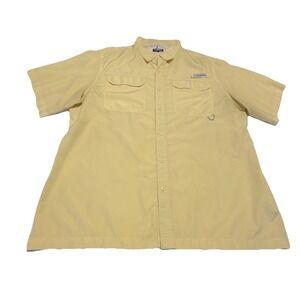 Habit Vented Fishing Shirt Yellow Short Sleeve Camping Outdoors Mens Size XL